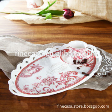 3 Pieces New Bone China Coffee Table Set of Oriental Manor